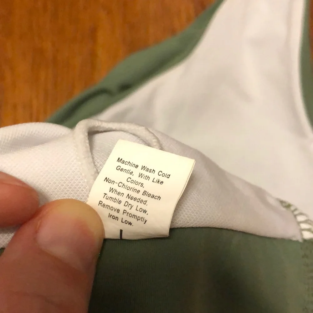 Knot Hem Sage Swimsuit Top by SHEIN, size Large - Picture 5 of 5